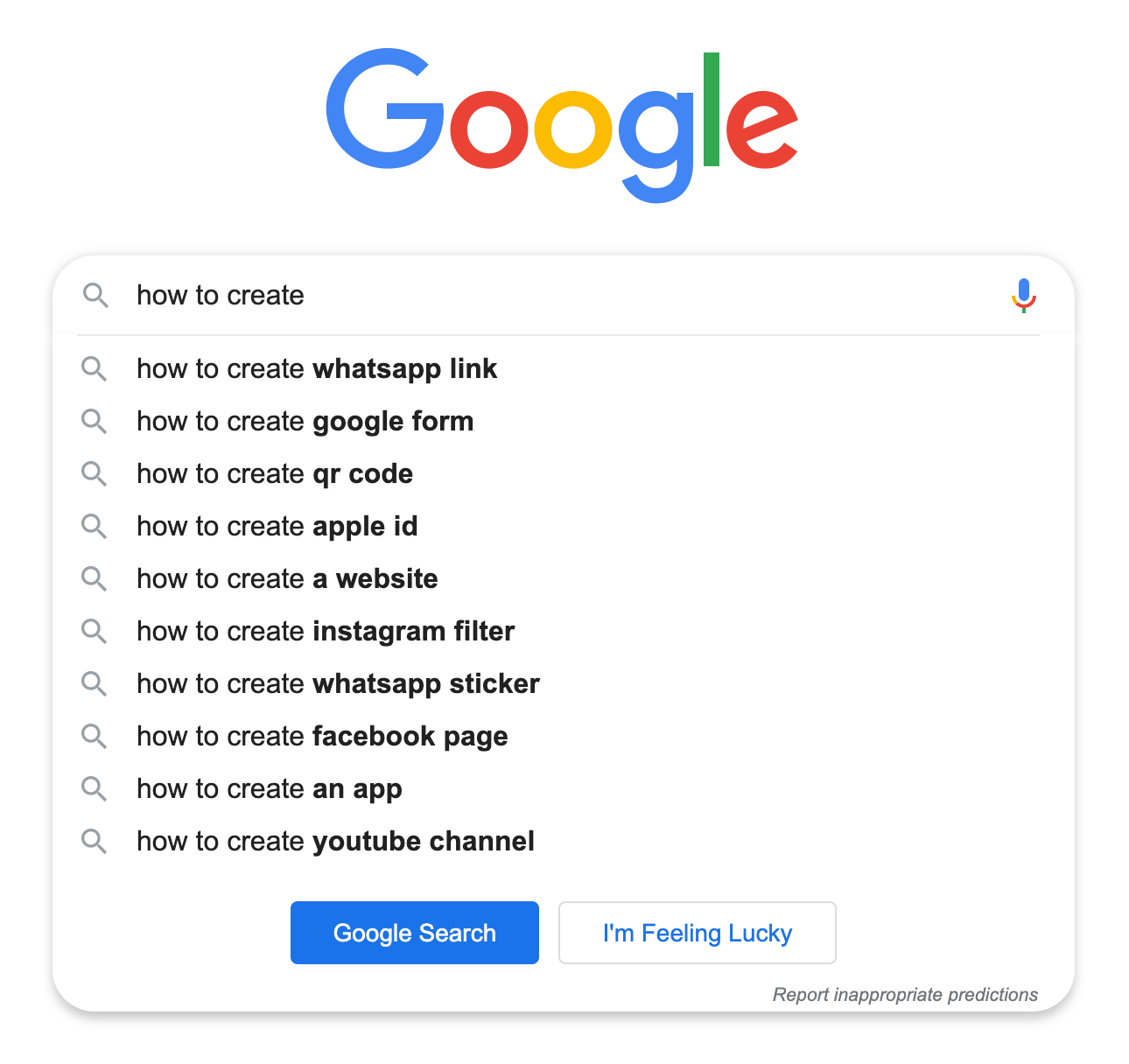 Google suggest autocomplete