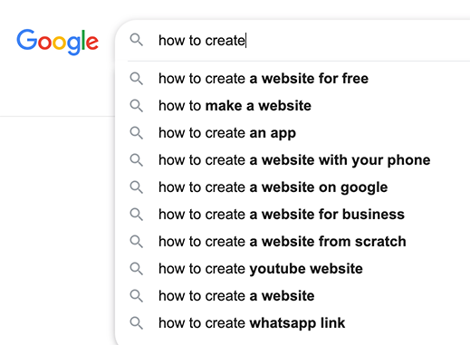 Google how to create
